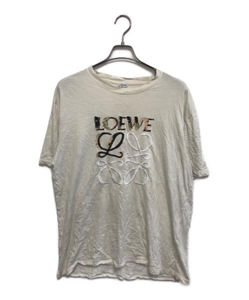 LOEWE（ロエベ）LOEWE (ロエベ) アナグラム刺繍カットソー ベージュ サイズ:XLの古着・服飾アイテム
