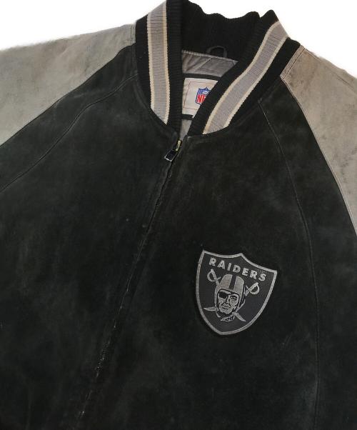 NFL（ナショナル・フットボール・リーグ）NFL (ナショナル・フットボール・リーグ) スエードレザースタジャン ブラック サイズ:XLの古着・服飾アイテム