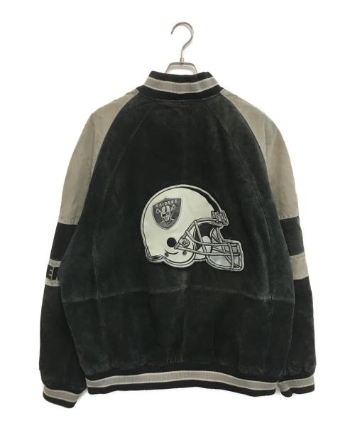 NFL（ナショナル・フットボール・リーグ）NFL (ナショナル・フットボール・リーグ) スエードレザースタジャン ブラック サイズ:XLの古着・服飾アイテム