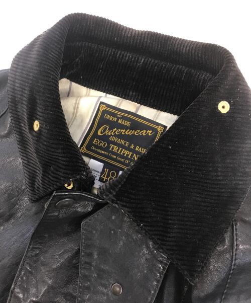 EGO TRIPPING（エゴ トリッピング）EGO TRIPPING (エゴ トリッピング) CARRIER LEATHER JACKET ブラック サイズ:48の古着・服飾アイテム