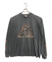 ロングスリーブモーターサイクルTシャツ（ロングスリーブモーターサイクルTシャツ）の古着「10s HARLEY-DAVIDSON(ハーレーダビッドソン) ロングスリーブモーターサイクルTシャツ」｜グレー