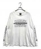 モーターサイクルロングスリーブTシャツモーターサイクルロングスリーブTシャツ）の古着「10s HARLEY-DAVIDSON(ハーレーダビッドソン) モーターサイクルロングスリーブTシャツ」｜ホワイト