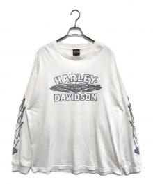 モーターサイクルロングスリーブTシャツ（モーターサイクルロングスリーブTシャツ）の古着「10s HARLEY-DAVIDSON(ハーレーダビッドソン) モーターサイクルロングスリーブTシャツ」｜ホワイト