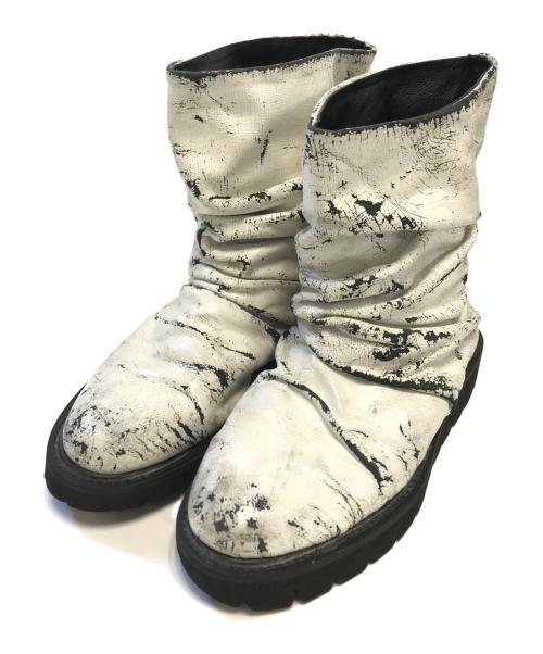 MAISON SPECIAL（メゾンスペシャル）MAISON SPECIAL (メゾンスペシャル) Gather Loose Long Boots ホワイト サイズ:27 1/2の古着・服飾アイテム