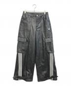 adidasアディダス）の古着「VINTAGE FAKE LEATHER PANTS」｜ブラック