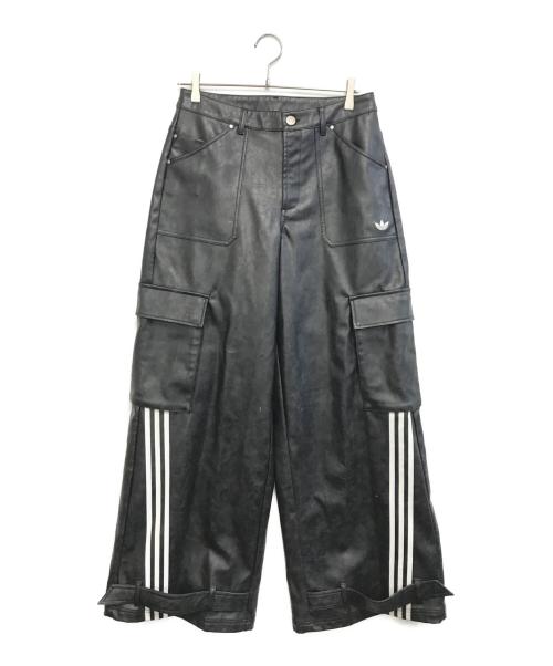 adidas（アディダス）adidas (アディダス) VINTAGE FAKE LEATHER PANTS ブラック サイズ:SIZE29の古着・服飾アイテム