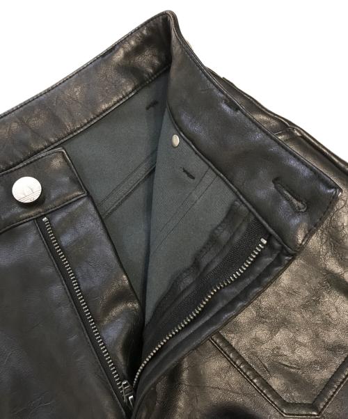 adidas（アディダス）adidas (アディダス) VINTAGE FAKE LEATHER PANTS ブラック サイズ:SIZE29の古着・服飾アイテム