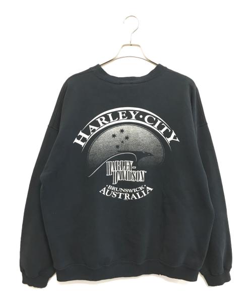 HARLEY-DAVIDSON（ハーレーダビッドソン）HARLEY-DAVIDSON (ハーレーダビッドソン) プリントスウェット ブラック サイズ:XLの古着・服飾アイテム