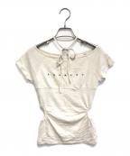 ANDMARYアンドマリー）の古着「Mary logo ribbon tops」｜ベージュ