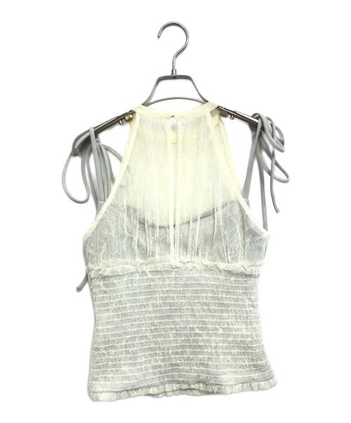 ANDMARY（アンドマリー）ANDMARY (アンドマリー) Paula lacey chiffon tops ベージュ サイズ:FREEの古着・服飾アイテム