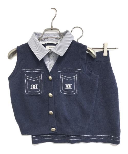 darich（ダーリッチ）darich (ダーリッチ) ステッチDDロゴニットセットアップ ネイビー サイズ:Free-Lの古着・服飾アイテム