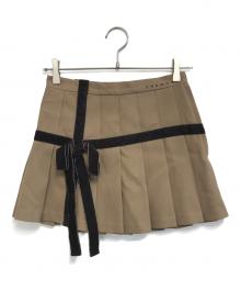 ANDMARY（アンドマリー）の古着「Valentine ribbon mini skirt」｜ブラウン