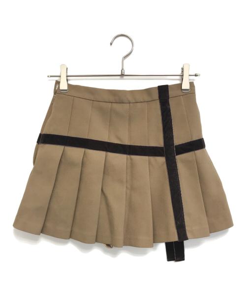 ANDMARY（アンドマリー）ANDMARY (アンドマリー) Valentine ribbon mini skirt ブラウン サイズ:Mの古着・服飾アイテム