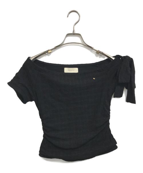 ANDMARY（アンドマリー）ANDMARY (アンドマリー) Lace ribbon tops ブラック サイズ:Fの古着・服飾アイテム
