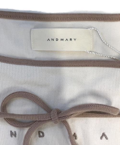 ANDMARY（アンドマリー）ANDMARY (アンドマリー) Alma ribbon tops ベージュ サイズ:FREEの古着・服飾アイテム