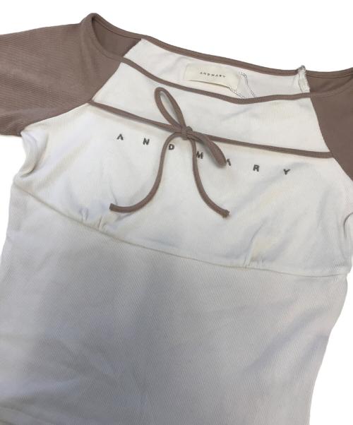 ANDMARY（アンドマリー）ANDMARY (アンドマリー) Alma ribbon tops ベージュ サイズ:FREEの古着・服飾アイテム