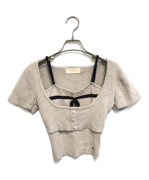 ANDMARY（アンドマリー）ANDMARY (アンドマリー) Natalie ribbon set beige ベージュ サイズ:FREEの古着・服飾アイテム
