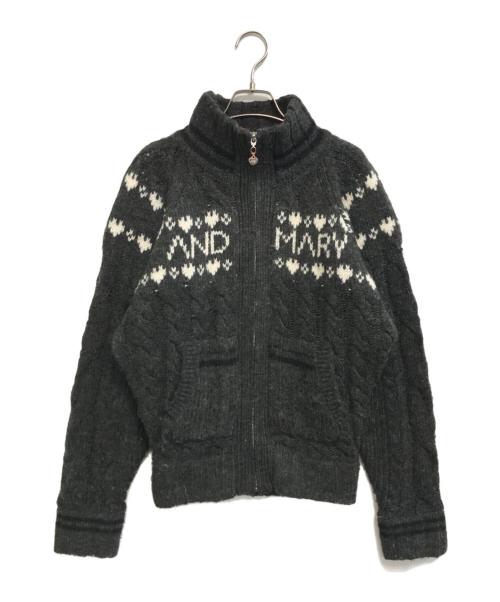 ANDMARY（アンドマリー）ANDMARY (アンドマリー) Mary knit cowichan ブラック サイズ:Fの古着・服飾アイテム