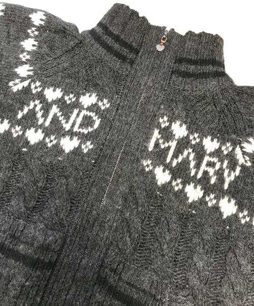 ANDMARY（アンドマリー）ANDMARY (アンドマリー) Mary knit cowichan ブラック サイズ:Fの古着・服飾アイテム