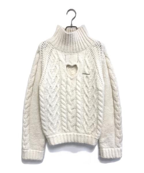 ANDMARY（アンドマリー）ANDMARY (アンドマリー) Mary heart knit tops ホワイト サイズ:Fの古着・服飾アイテム