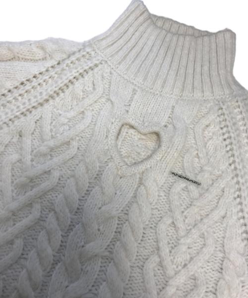 ANDMARY（アンドマリー）ANDMARY (アンドマリー) Mary heart knit tops ホワイト サイズ:Fの古着・服飾アイテム