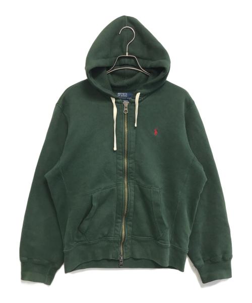 POLO RALPH LAUREN（ポロ・ラルフローレン）POLO RALPH LAUREN (ポロ・ラルフローレン) 裏サーマルジップパーカー グリーン サイズ:XLの古着・服飾アイテム
