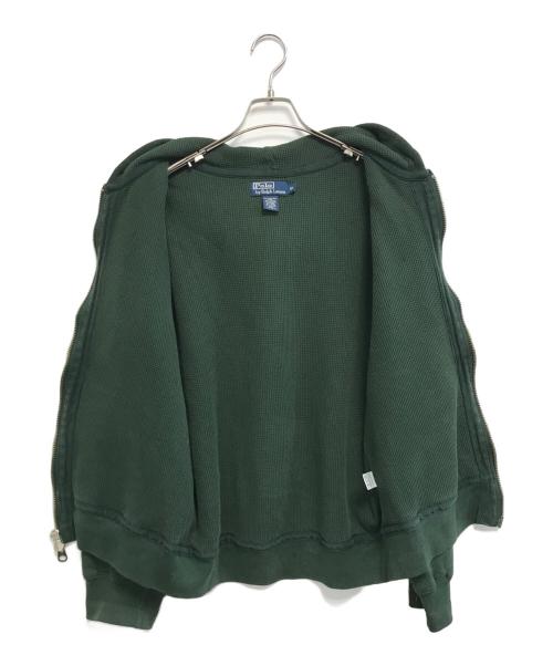 POLO RALPH LAUREN（ポロ・ラルフローレン）POLO RALPH LAUREN (ポロ・ラルフローレン) 裏サーマルジップパーカー グリーン サイズ:XLの古着・服飾アイテム