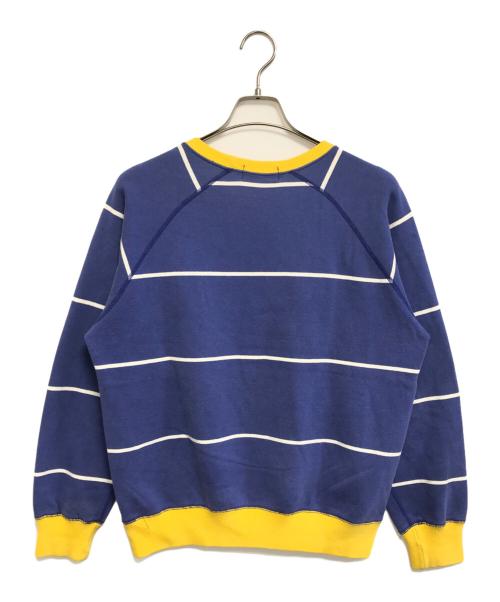 POLO RALPH LAUREN（ポロ・ラルフローレン）POLO RALPH LAUREN (ポロ・ラルフローレン) ロゴボーダースウェット ブルー サイズ:Mの古着・服飾アイテム
