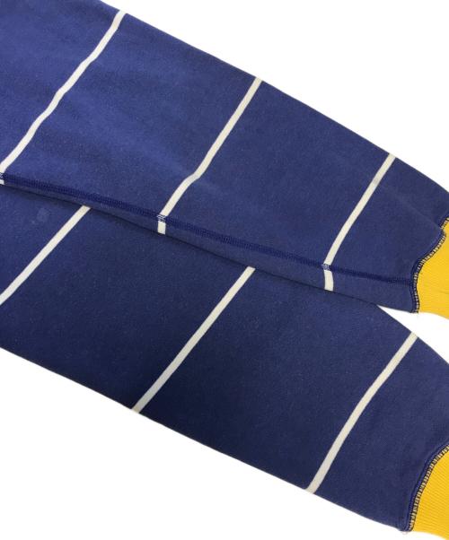 POLO RALPH LAUREN（ポロ・ラルフローレン）POLO RALPH LAUREN (ポロ・ラルフローレン) ロゴボーダースウェット ブルー サイズ:Mの古着・服飾アイテム