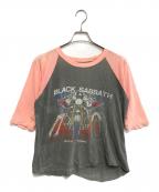 バンドラグランカットソーバンドラグランカットソー）の古着「black sabbath(ブラックサバス) バンドラグランカットソー」｜グレー