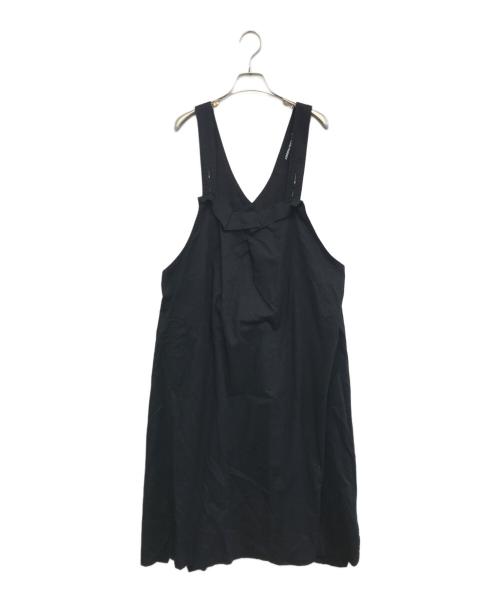 Y's（ワイズ）Y's (ワイズ) COTTON TWILL ASYMMETERIC SHOULDER STRAP DRESS ブラック サイズ:2の古着・服飾アイテム