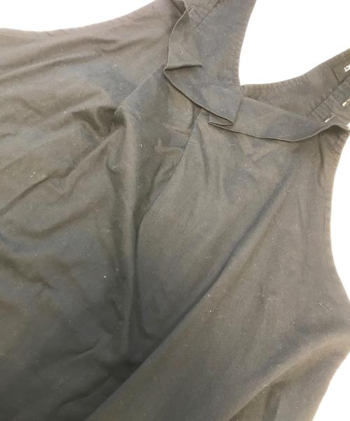 Y's（ワイズ）Y's (ワイズ) COTTON TWILL ASYMMETERIC SHOULDER STRAP DRESS ブラック サイズ:2の古着・服飾アイテム