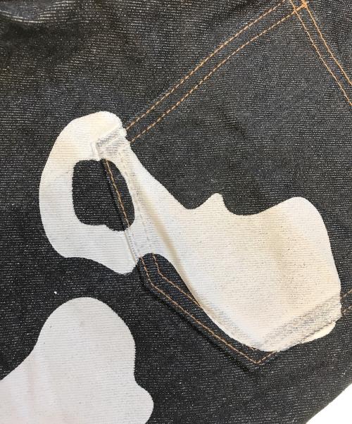 9090（9090）9090 (9090) ボーンプリントデニムパンツ インディゴ サイズ:Sの古着・服飾アイテム