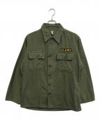 VINTAGE MILITARYヴィンテージ ミリタリー）の古着「US ARMY ミリタリーシャツ」｜カーキ