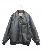 AVIREXアヴィレックス）の古着「Varsity Leather Jacket」｜ブラック