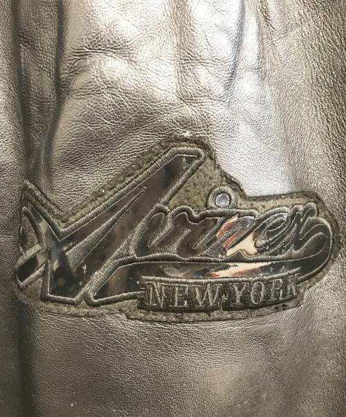 AVIREX（アヴィレックス）AVIREX (アヴィレックス) Varsity Leather Jacket ブラック サイズ:2XLの古着・服飾アイテム