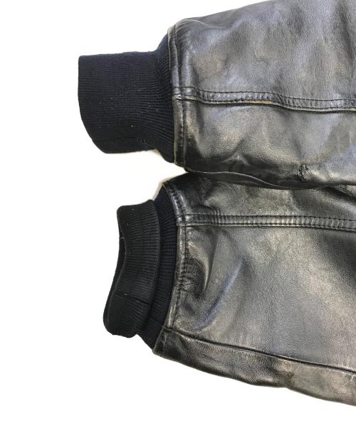 AVIREX（アヴィレックス）AVIREX (アヴィレックス) Varsity Leather Jacket ブラック サイズ:2XLの古着・服飾アイテム