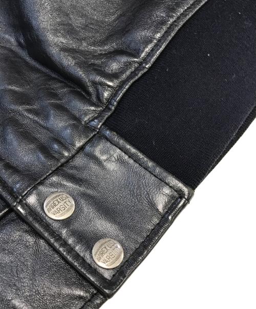 AVIREX（アヴィレックス）AVIREX (アヴィレックス) Varsity Leather Jacket ブラック サイズ:2XLの古着・服飾アイテム