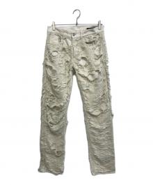 1017 ALYX 9SM（テンセブンティーン アリクス ナインエスエム）の古着「DESTROYED DENIM PANTS」｜アイボリー