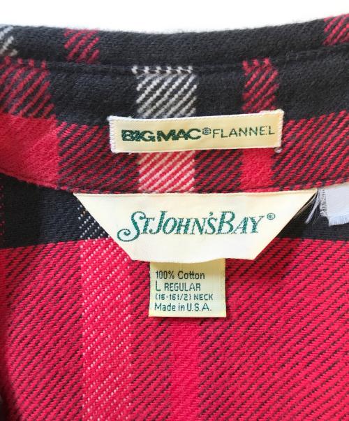 ST JOHN'S BAY（セントジョンズベイ）ST JOHN'S BAY (セントジョンズベイ) ヘビーネルシャツ レッド サイズ:Lの古着・服飾アイテム
