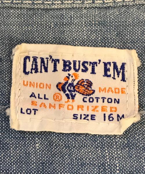 CAN'T BUST'EM（キャントバステム）CAN'T BUST'EM (キャントバステム) マチ付きシャンブレーシャツ ネイビー サイズ:16Mの古着・服飾アイテム