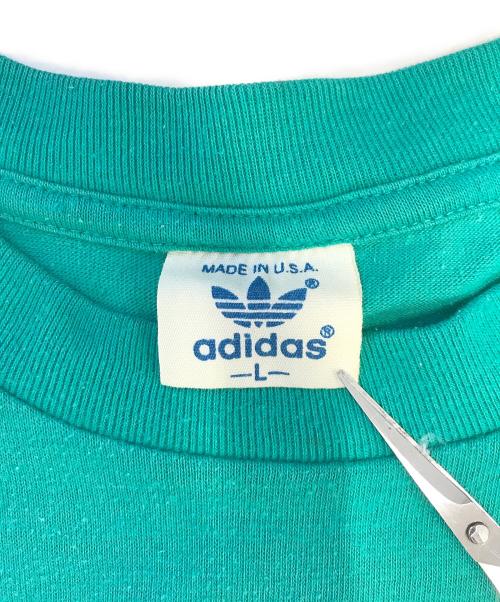 adidas（アディダス）adidas (アディダス) プリントTシャツ グリーン サイズ:Lの古着・服飾アイテム