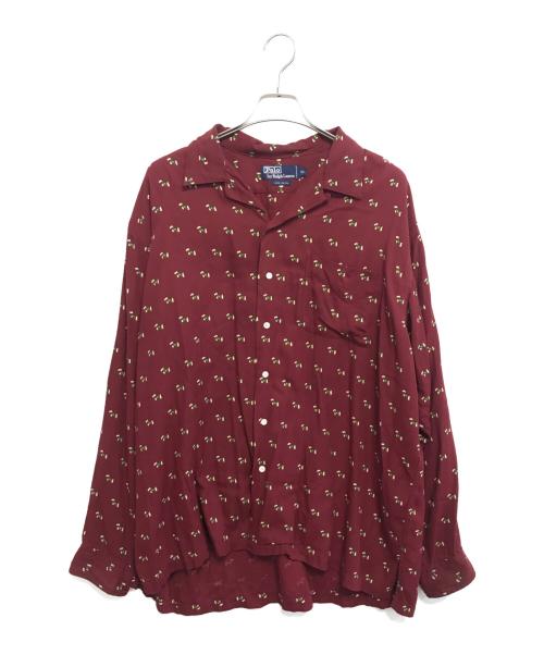 POLO RALPH LAUREN（ポロ・ラルフローレン）POLO RALPH LAUREN (ポロ・ラルフローレン) 総柄オープンカラーレーヨンシャツ ブラウン サイズ:XLの古着・服飾アイテム
