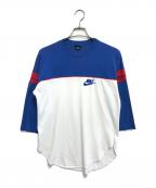 NIKEナイキ）の古着「80s NIKE(ナイキ)フットボールTシャツ」｜ネイビー×ホワイト