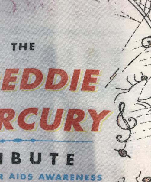 バンドTシャツ（バンドTシャツ）バンドTシャツ (バンドTシャツ) 90s Freddie Mercury(フレーディマーキュリー) バンドTシャツ ホワイト サイズ:XLの古着・服飾アイテム