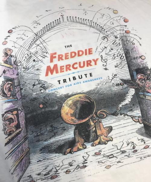 バンドTシャツ（バンドTシャツ）バンドTシャツ (バンドTシャツ) 90s Freddie Mercury(フレーディマーキュリー) バンドTシャツ ホワイト サイズ:XLの古着・服飾アイテム