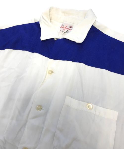 THE ANDY VARIPAPA SHIRT（ザアンディバリパパシャツ）THE ANDY VARIPAPA SHIRT (ザアンディバリパパシャツ) ボーリングシャツ ホワイト×ブルー サイズ:Lの古着・服飾アイテム