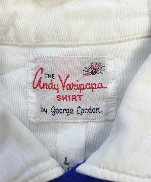THE ANDY VARIPAPA SHIRT（ザアンディバリパパシャツ）THE ANDY VARIPAPA SHIRT (ザアンディバリパパシャツ) ボーリングシャツ ホワイト×ブルー サイズ:Lの古着・服飾アイテム