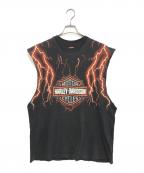 モーターサイクルTシャツモーターサイクルTシャツ）の古着「HARLEY-DAVIDSON(ハーレーダビッドソン) モーターサイクルTシャツ」｜ブラック