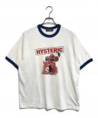 Hysteric Glamourヒステリックグラマー）の古着「リンガーTシャツ」｜ホワイト×ブルー